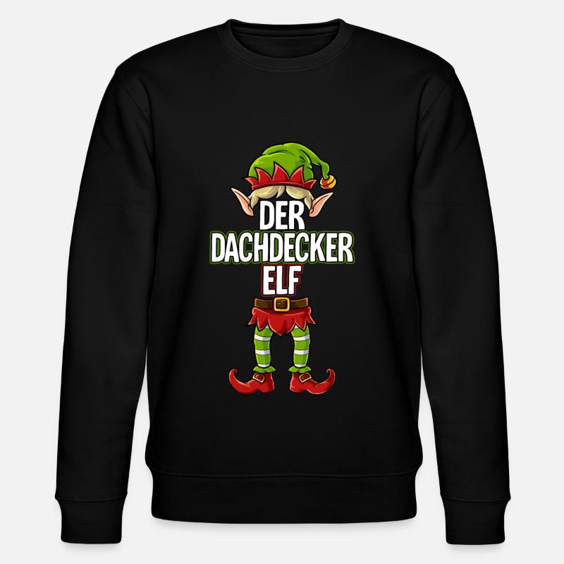 Dachdecker Elf Partnerlook Weihnachten - Stanley/Stella Unisex Bio-Sweatshirt CHANGER  - Schwarz