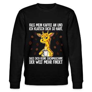 Fass mein Kaffee an und ich klatsch dich Kaffee - Stanley/Stella Unisex Bio-Sweatshirt CHANGER  - Schwarz - Vorne - Nik (191cm) & Marisol (170cm)