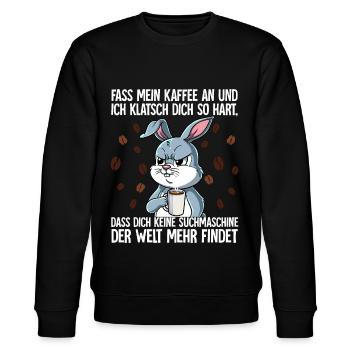 Fass mein Kaffee an und ich klatsch dich Kaffee - Stanley/Stella Unisex Bio-Sweatshirt CHANGER  - Schwarz - Vorne - Nik (191cm) & Marisol (170cm)