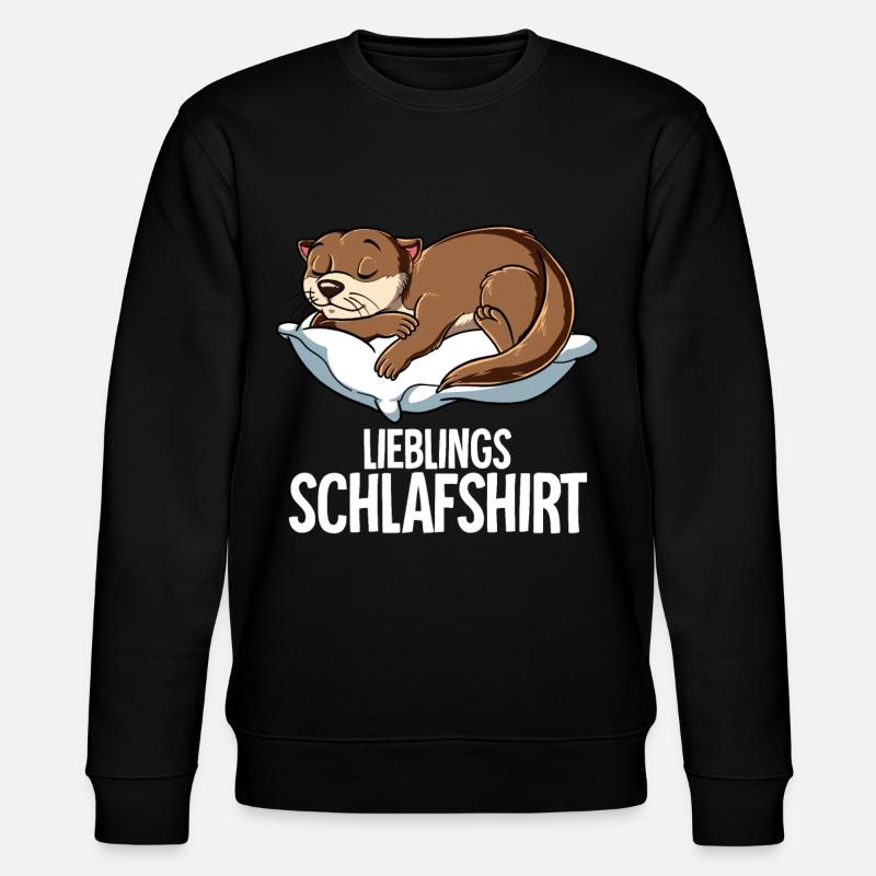 Lieblings Schlafshirt Otter - Stanley/Stella Unisex Bio-Sweatshirt CHANGER  - Schwarz