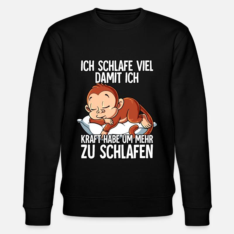 Ich Schlafe Affe - Stanley/Stella Unisex Bio-Sweatshirt CHANGER  - Schwarz