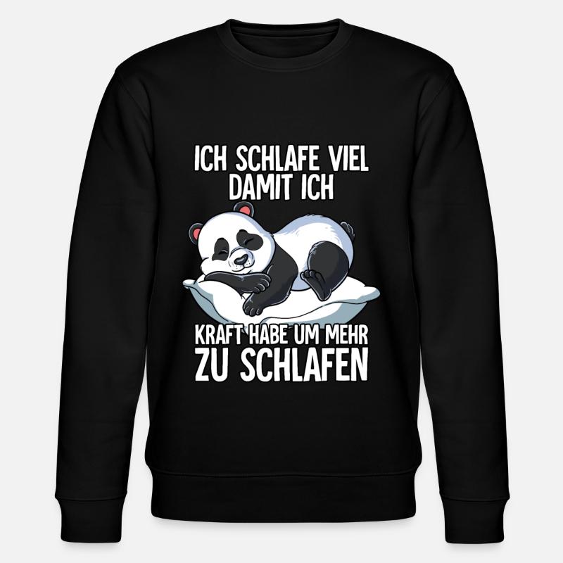 Ich Schlafe Panda - Stanley/Stella Unisex Bio-Sweatshirt CHANGER  - Schwarz