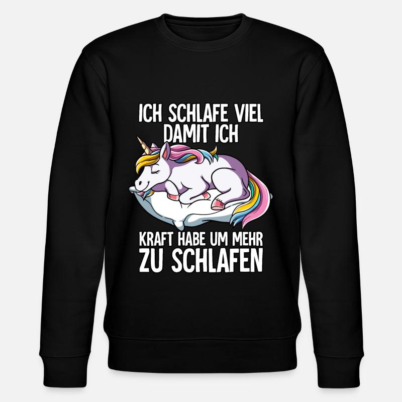 Ich Schlafe Einhorn - Stanley/Stella Unisex Bio-Sweatshirt CHANGER  - Schwarz