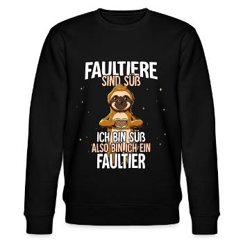 Faultiere Sind Süß Faultier - Stanley/Stella Unisex Bio-Sweatshirt CHANGER  - Schwarz - Vorne - Nik (191cm) & Marisol (170cm)