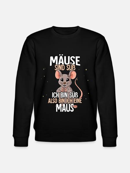 Mäuse Sind Süß Maus - Stanley/Stella Unisex Bio-Sweatshirt CHANGER - Schwarz
