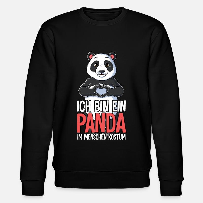 Ich Bin Ein Panda - Stanley/Stella Unisex Bio-Sweatshirt CHANGER  - Schwarz