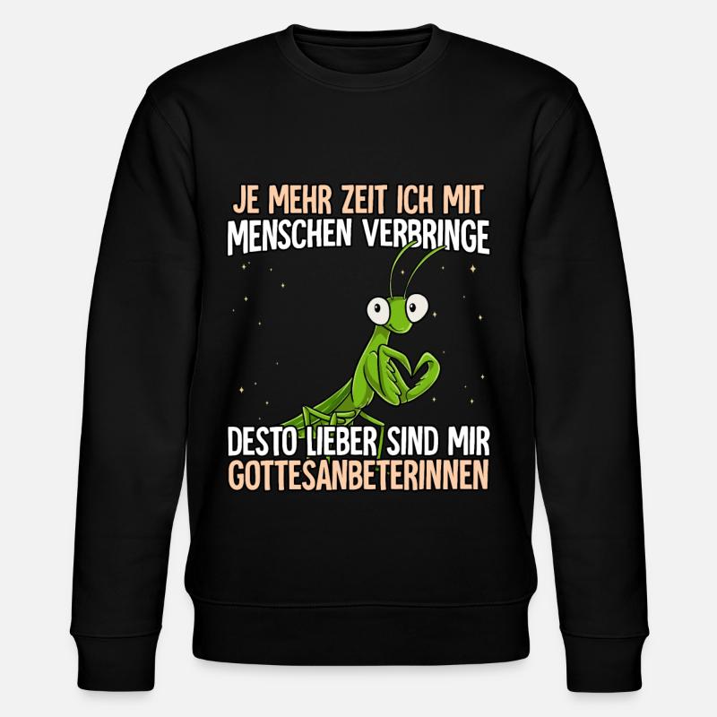 Gottesanbeterin - Stanley/Stella Unisex Bio-Sweatshirt CHANGER  - Schwarz