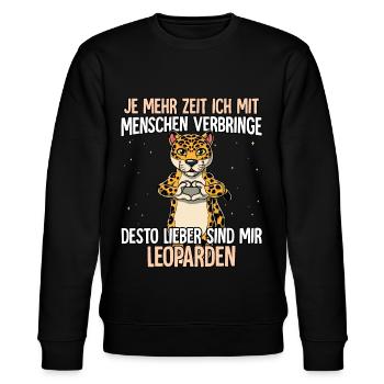 Leopard - Stanley/Stella Unisex Bio-Sweatshirt CHANGER  - Schwarz - Vorne - Nik (191cm) & Marisol (170cm)