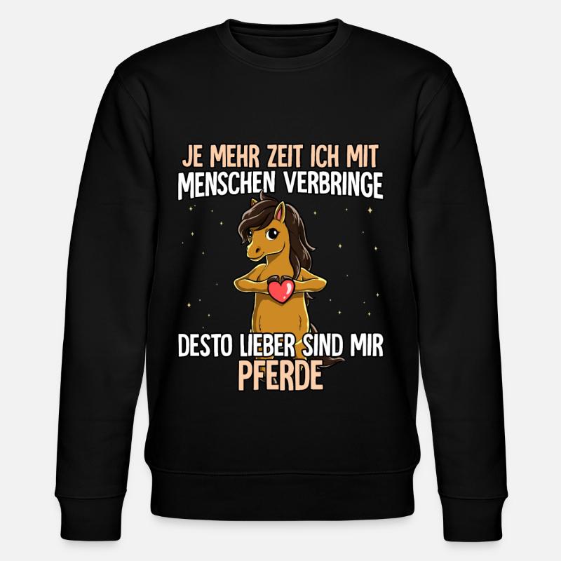 Pferd - Stanley/Stella Unisex Bio-Sweatshirt CHANGER  - Schwarz