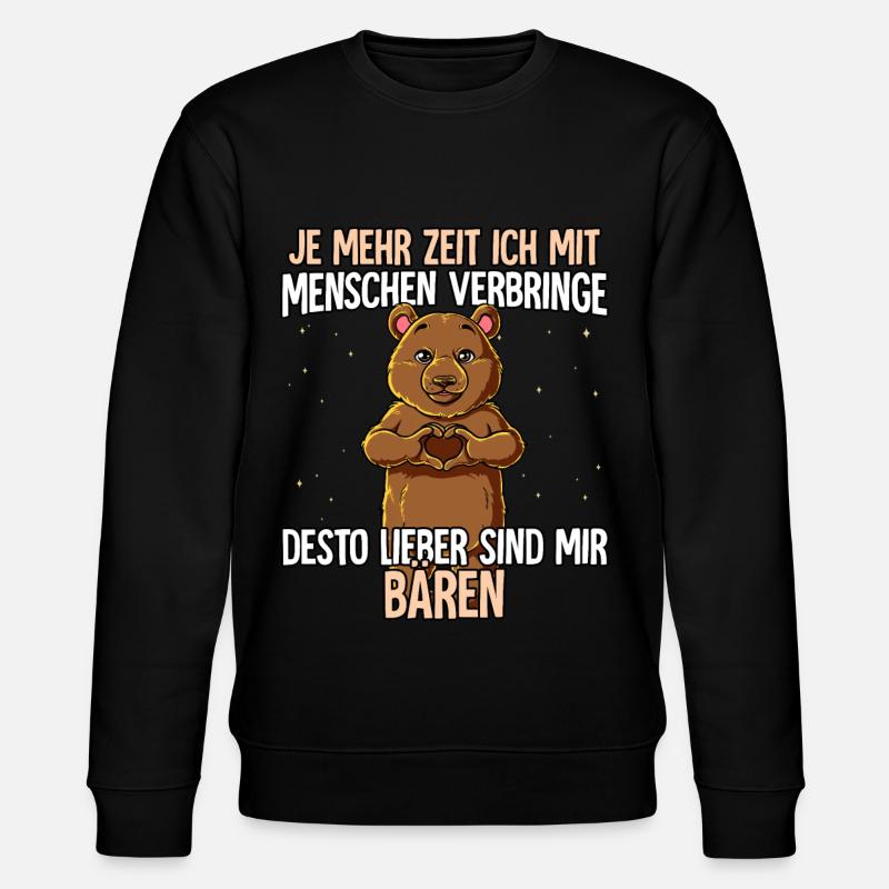 Bär - Stanley/Stella Unisex Bio-Sweatshirt CHANGER  - Schwarz