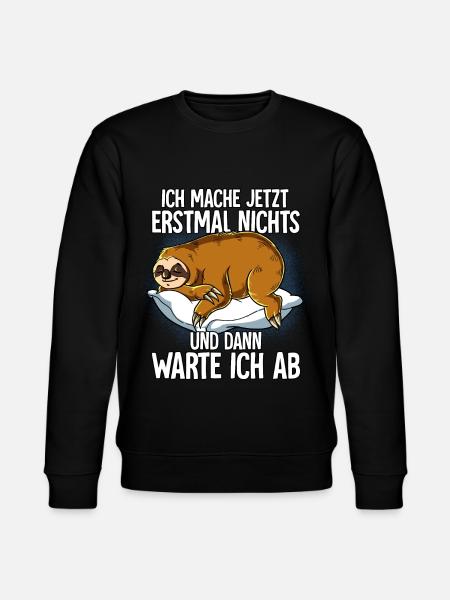 Langschläfer Faultier Müde Schlaf - Stanley/Stella Unisex Bio-Sweatshirt CHANGER - Schwarz