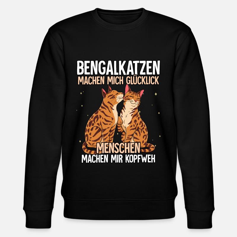 Bengalkatzen - Stanley/Stella Unisex Bio-Sweatshirt CHANGER  - Schwarz
