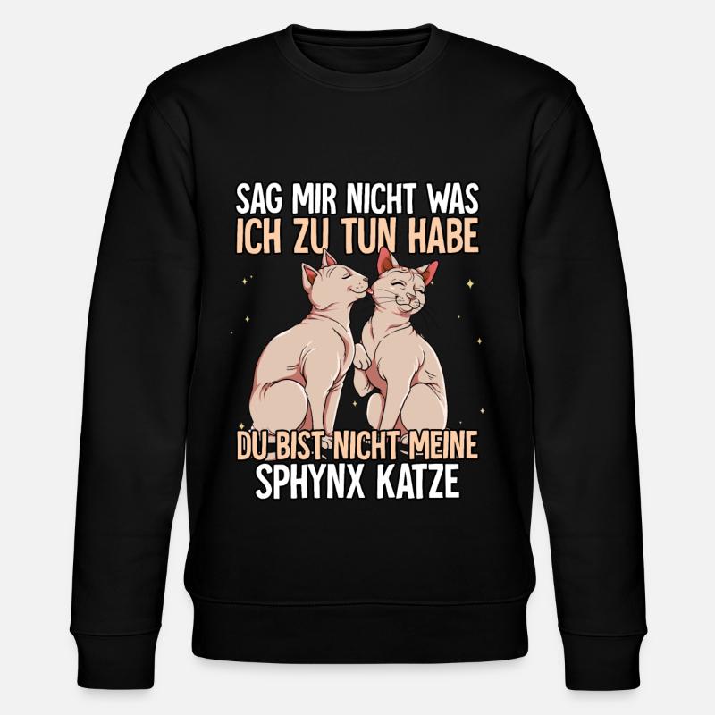 Sphynx Katze - Stanley/Stella Unisex Bio-Sweatshirt CHANGER  - Schwarz