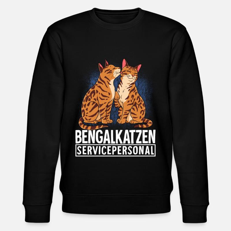 Bengalkatze - Stanley/Stella Unisex Bio-Sweatshirt CHANGER  - Schwarz