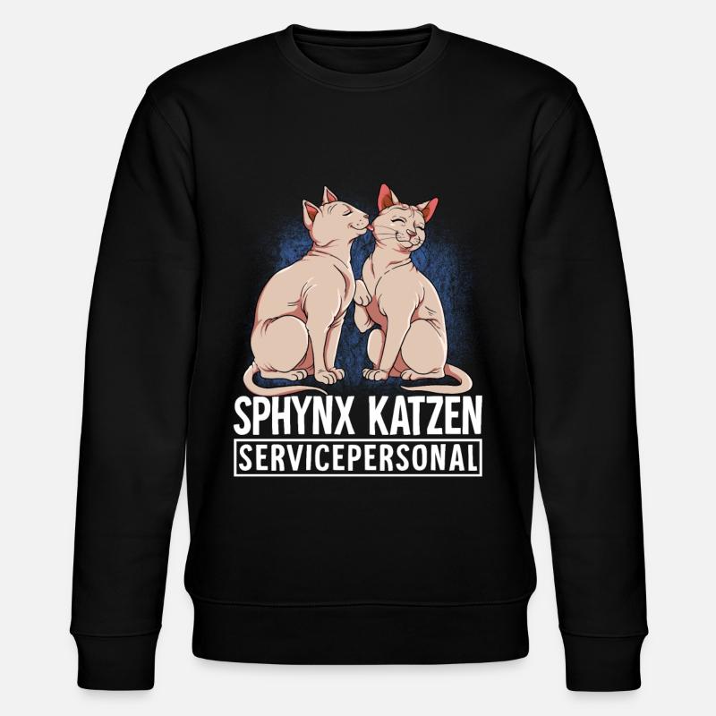 Sphynx Katze - Stanley/Stella Unisex Bio-Sweatshirt CHANGER  - Schwarz