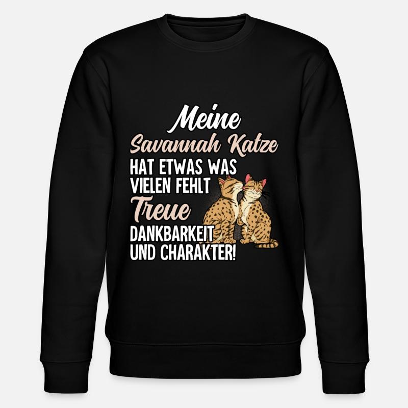 Savannah Katze - Stanley/Stella Unisex Bio-Sweatshirt CHANGER  - Schwarz