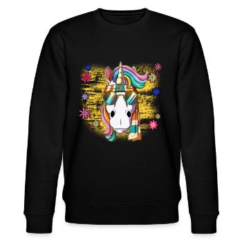 60s 70s Costume Groovy Hippie - Stanley/Stella CHANGER Unisex Organic Sweatshirt - black - Front - Nik (191cm) & Marisol (170cm)