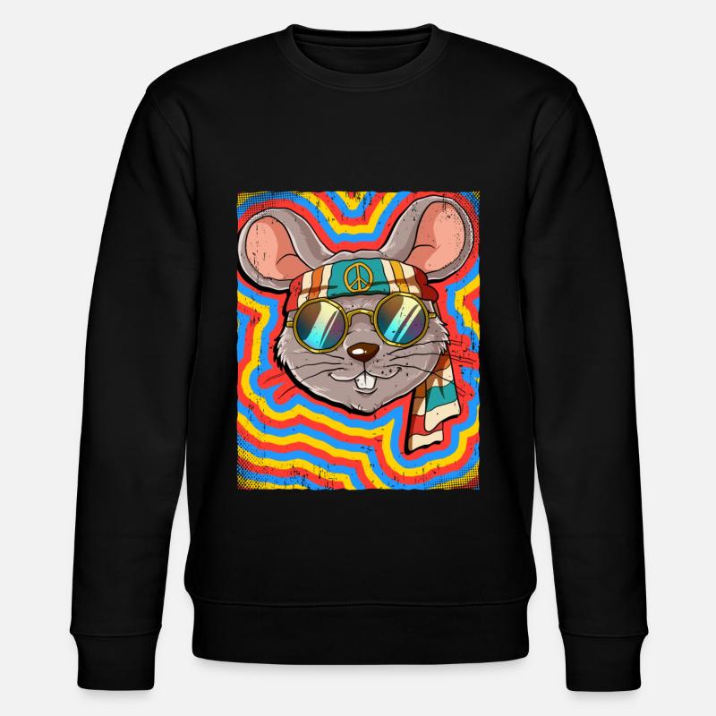 Hippie Mouse Psychédélique Trippy - Sweat bio CHANGER Stanley/Stella Unisexe - noir