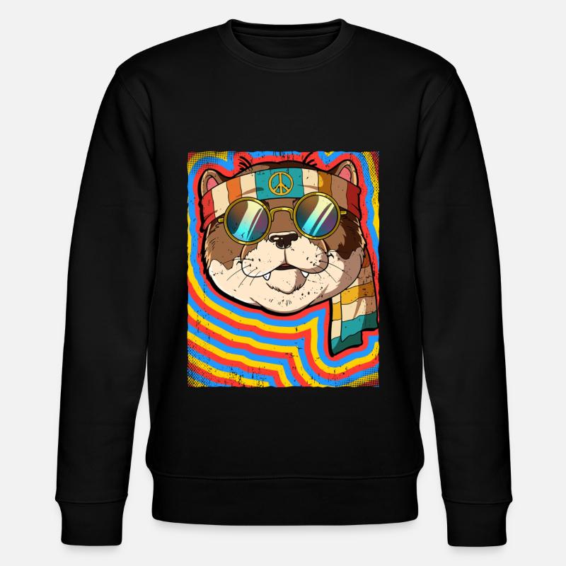 Hippie Otter Psychédélique Trippy - Sweat bio CHANGER Stanley/Stella Unisexe - noir