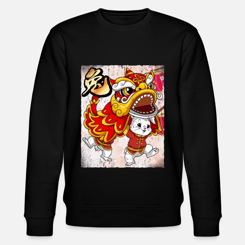 Jahr Des Hasens Mondneujahrsfest Chinesisches - Stanley/Stella Unisex Bio-Sweatshirt CHANGER - Schwarz