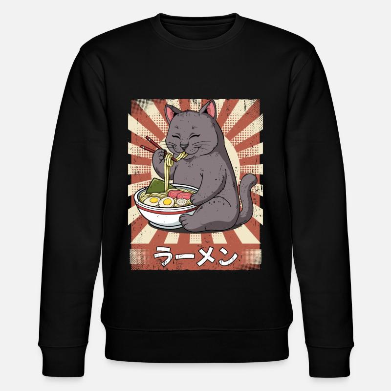 Ramen Katze Nudelsuppe Ramen - Stanley/Stella Unisex Bio-Sweatshirt CHANGER  - Schwarz