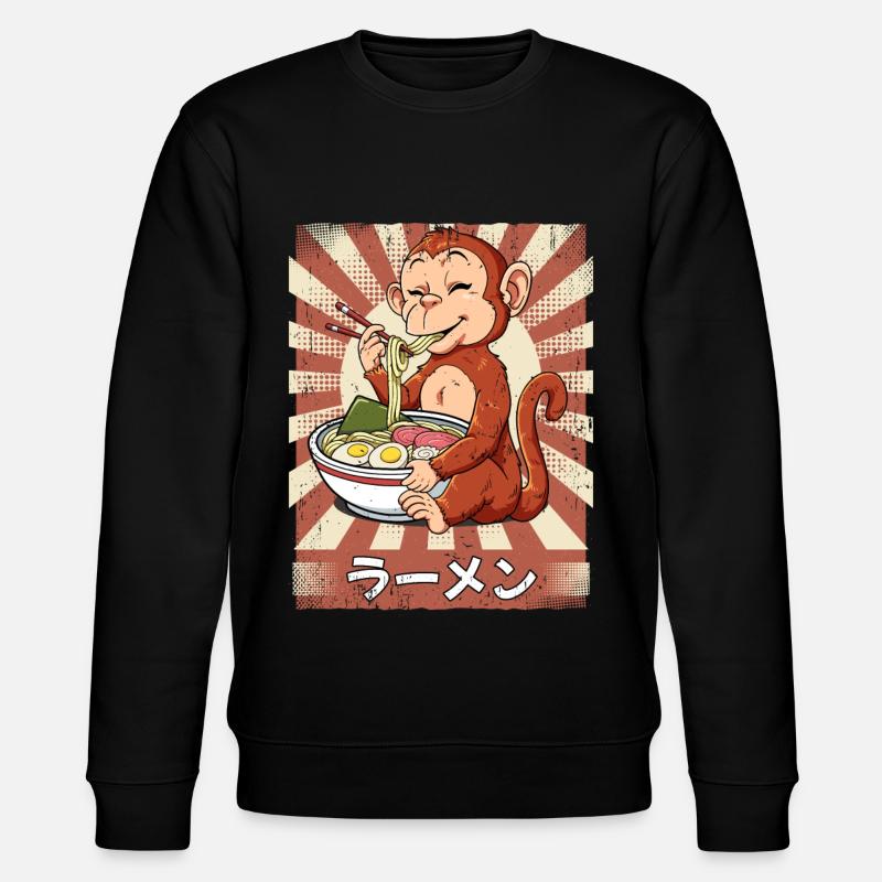 Ramen Affe Nudelsuppe Ramen - Stanley/Stella Unisex Bio-Sweatshirt CHANGER  - Schwarz