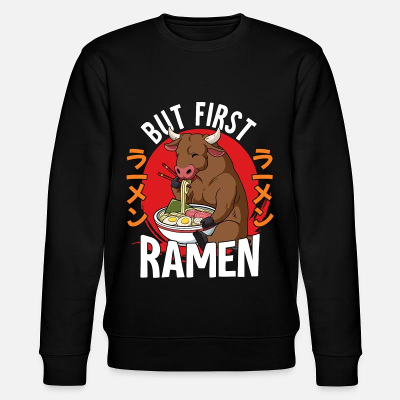 But First Ramen - Stanley/Stella Unisex Bio-Sweatshirt CHANGER  - Schwarz