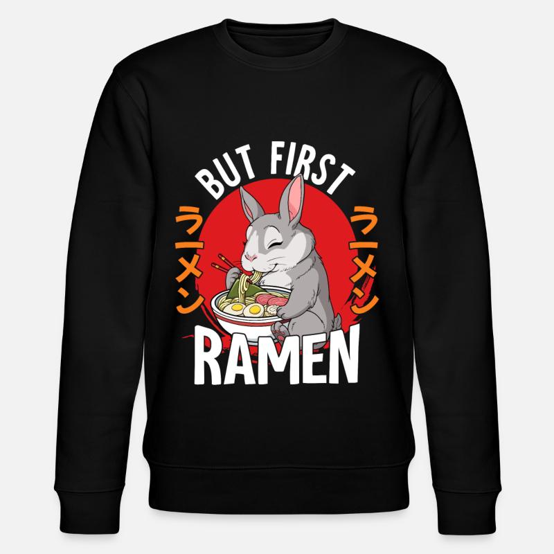 But First Ramen - Stanley/Stella Unisex Bio-Sweatshirt CHANGER  - Schwarz
