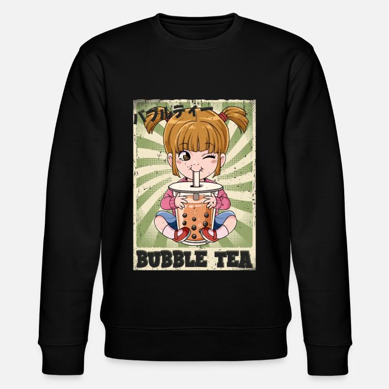 Boba Tea Mädchen Bubble Tea - Stanley/Stella Unisex Bio-Sweatshirt CHANGER  - Schwarz