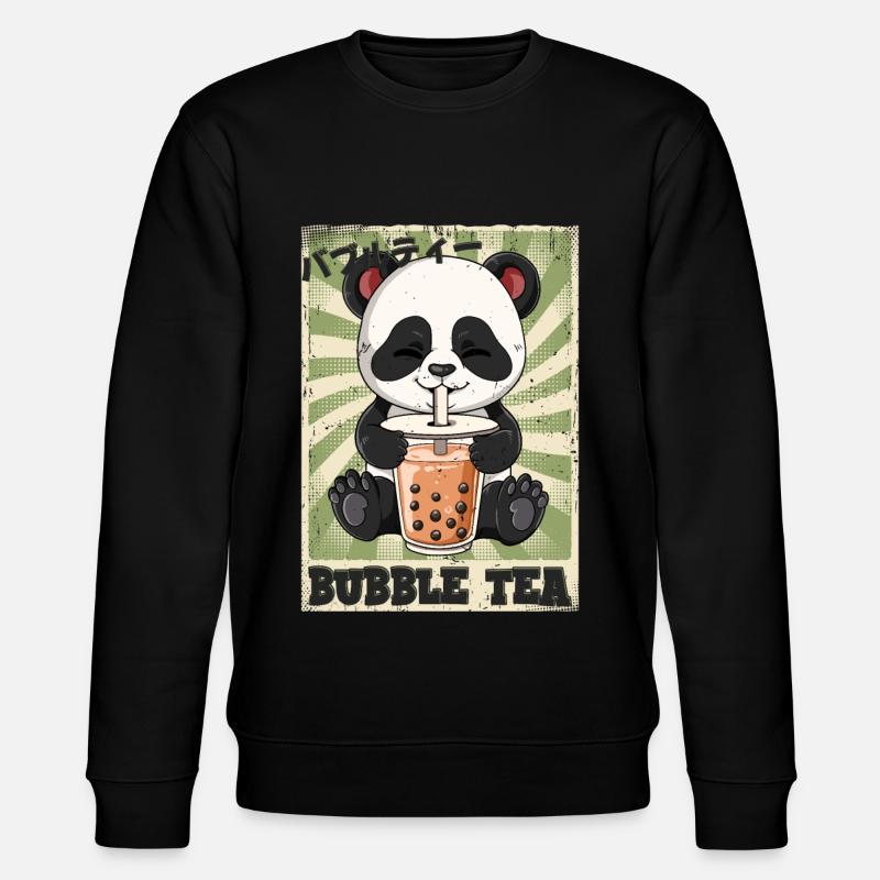 Boba Tea Panda Bubble Tea - Stanley/Stella Unisex Bio-Sweatshirt CHANGER  - Schwarz