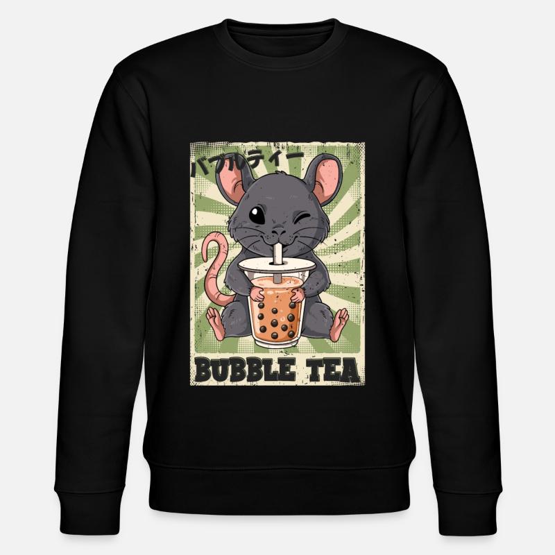Boba Tea Rat Bubble Tea - Stanley/Stella CHANGER Unisex Organic Sweatshirt - black