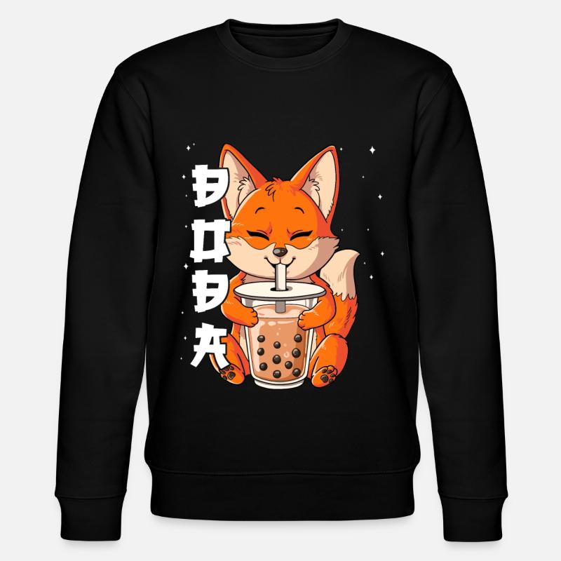 Boba Tea Fuchs Bubble Tea - Stanley/Stella Unisex Bio-Sweatshirt CHANGER  - Schwarz