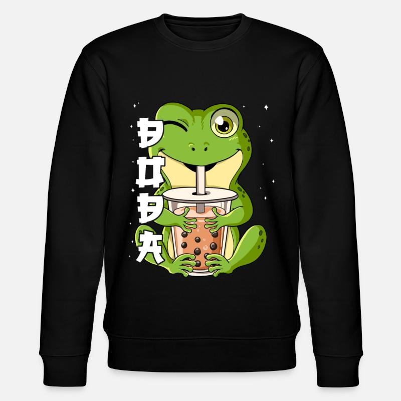 Boba Tea Frosch Bubble Tea - Stanley/Stella Unisex Bio-Sweatshirt CHANGER - Schwarz
