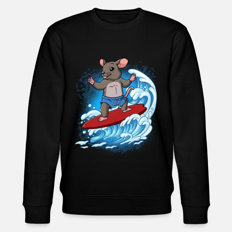 Wellensurfer Surfer Surfen - Stanley/Stella Unisex Bio-Sweatshirt CHANGER  - Schwarz