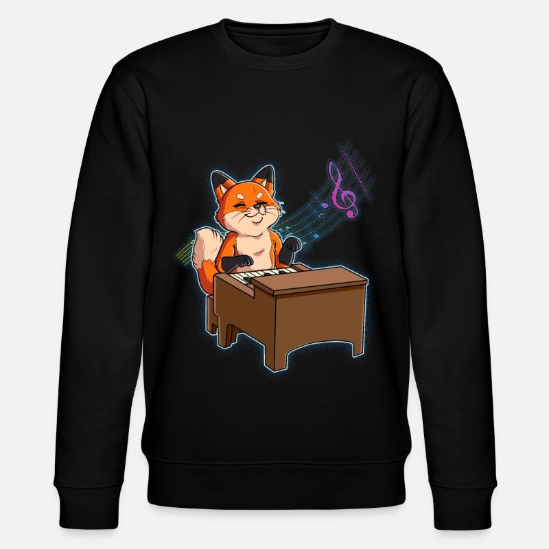Fuchs Klavierspieler - Stanley/Stella Unisex Bio-Sweatshirt CHANGER  - Schwarz