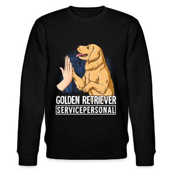 Golden Retriever - Stanley/Stella CHANGER Unisex Organic Sweatshirt - black - Front - Nik (191cm) & Marisol (170cm)