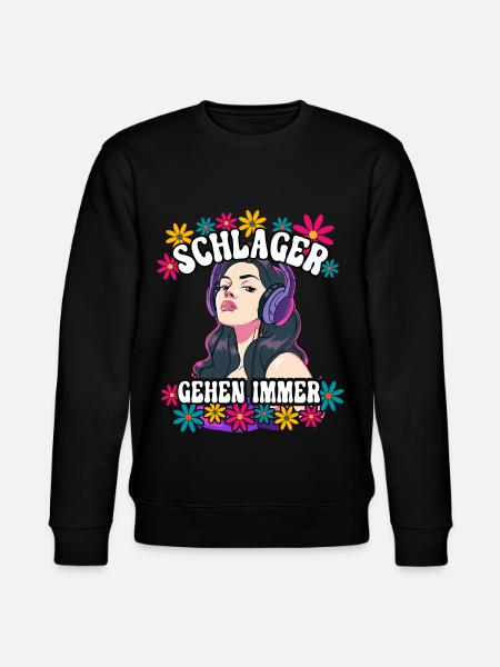 Schlager Gehen Immer - Stanley/Stella Unisex Bio-Sweatshirt CHANGER  - Schwarz
