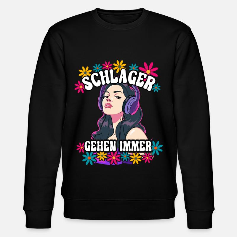 Schlager Gehen Immer - Stanley/Stella Unisex Bio-Sweatshirt CHANGER  - Schwarz