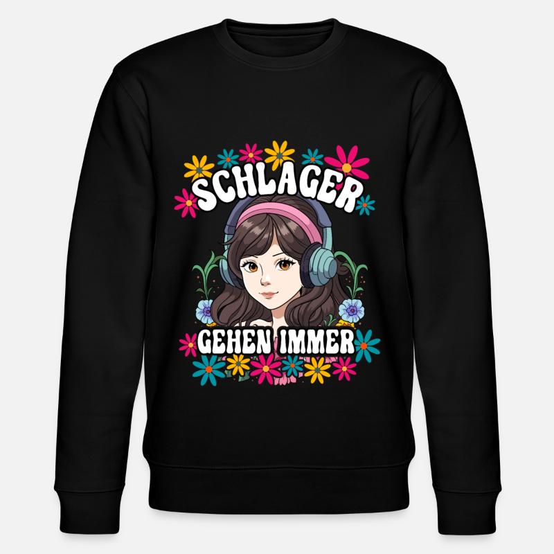 Schlager Gehen Immer - Stanley/Stella Unisex Bio-Sweatshirt CHANGER  - Schwarz