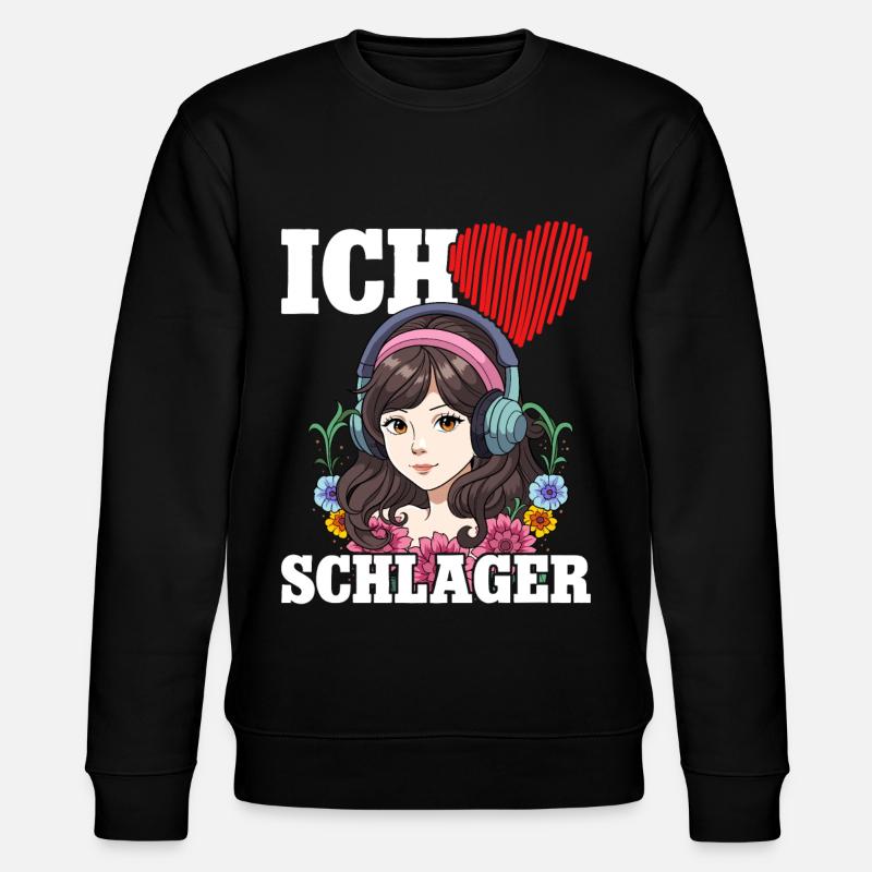 Ich Liebe Schlager - Stanley/Stella Unisex Bio-Sweatshirt CHANGER  - Schwarz
