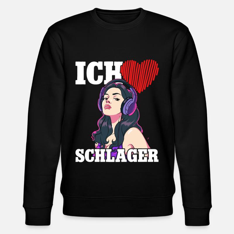Ich Liebe Schlager - Stanley/Stella Unisex Bio-Sweatshirt CHANGER  - Schwarz