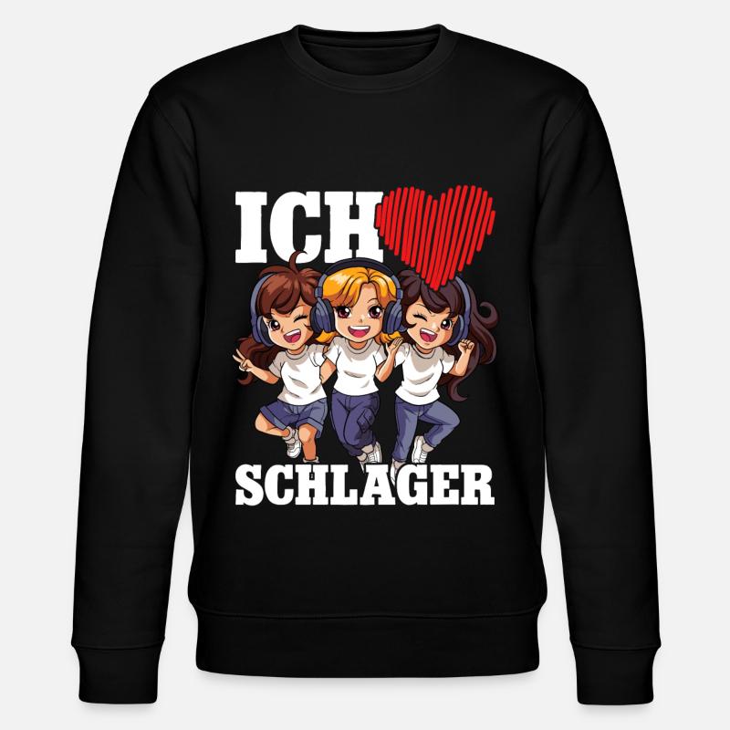 Ich Liebe Schlager - Stanley/Stella Unisex Bio-Sweatshirt CHANGER  - Schwarz