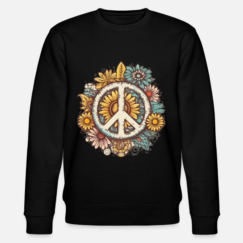 Kostüm Hippie Peace Zeichen - Stanley/Stella Unisex Bio-Sweatshirt CHANGER  - Schwarz