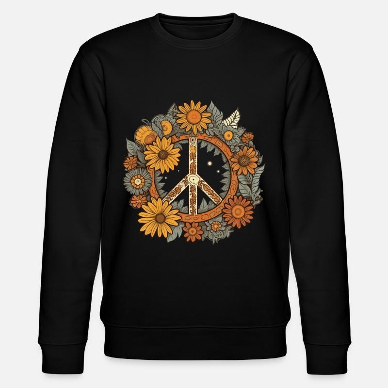 Kostüm Hippie Peace Zeichen - Stanley/Stella Unisex Bio-Sweatshirt CHANGER  - Schwarz