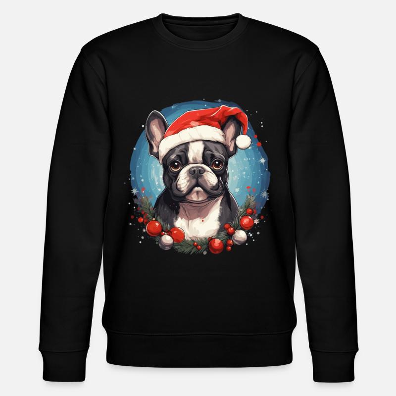 Bouledogue français de Noël - Sweat bio CHANGER Stanley/Stella Unisexe - noir
