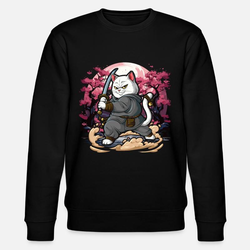 Samurai Katze - Stanley/Stella Unisex Bio-Sweatshirt CHANGER  - Schwarz