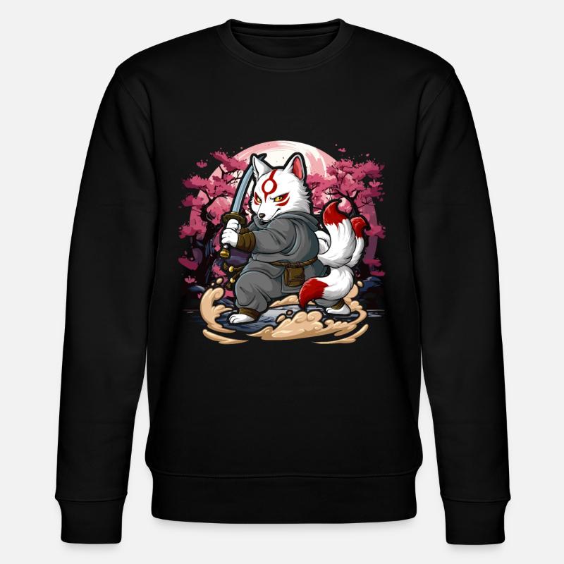 Samurai Kitsune - Stanley/Stella CHANGER Unisex Organic Sweatshirt - black