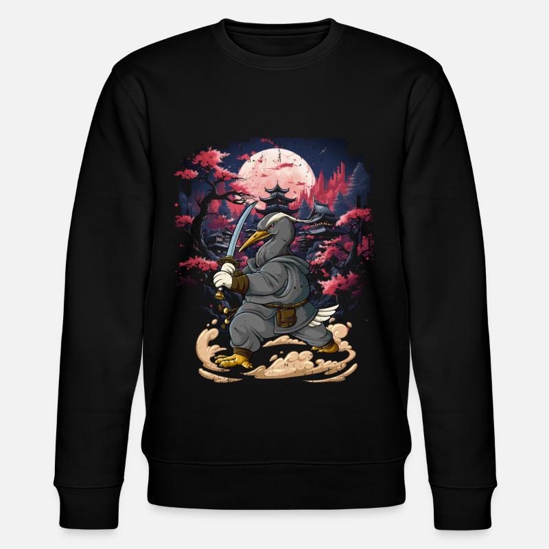 Samurai Kranich - Stanley/Stella Unisex Bio-Sweatshirt CHANGER  - Schwarz