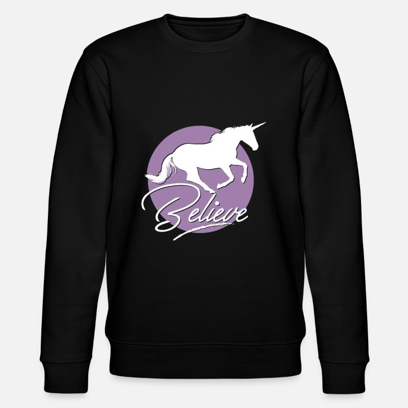 Einhorn - Stanley/Stella Unisex Bio-Sweatshirt CHANGER  - Schwarz