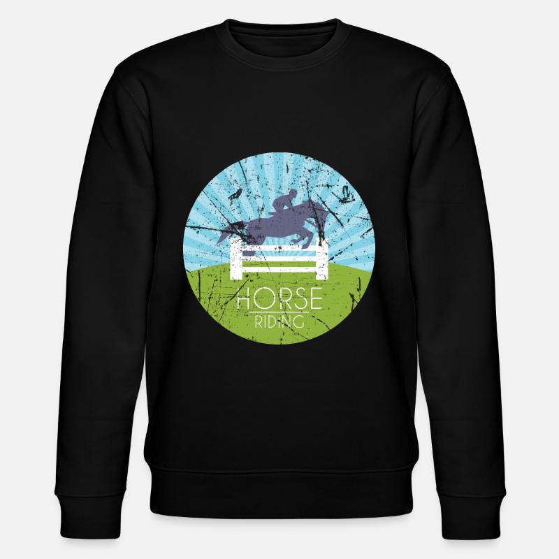 Pferd Geschenkidee Tier Reiten - Stanley/Stella Unisex Bio-Sweatshirt CHANGER  - Schwarz